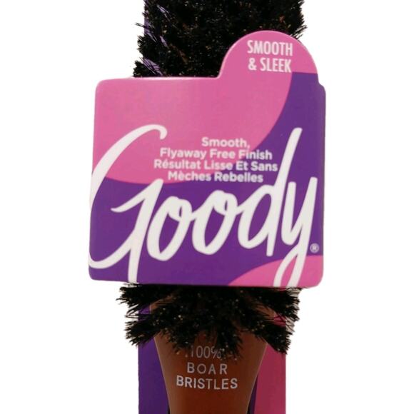 Goody Natural Boar Bristles Styler 8" Hairbrush Smooth Sleek Hair Wood Handle - Picture 2 of 7